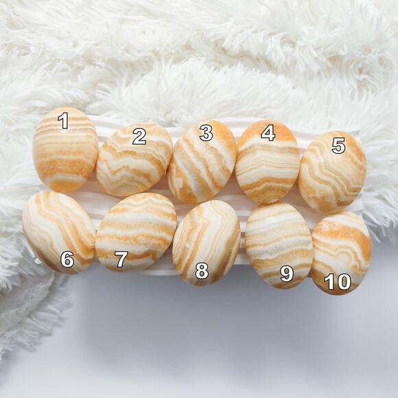 You Choose Orange Calcite Palm Stone - Picture 8 of 10